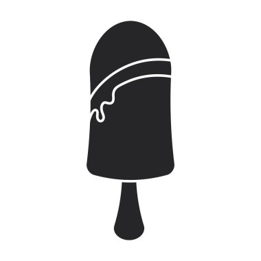 Dondurma vektör simgesi. Siyah vektör simgesi beyaz arka plandaki dondurmada izole edilmiş. .