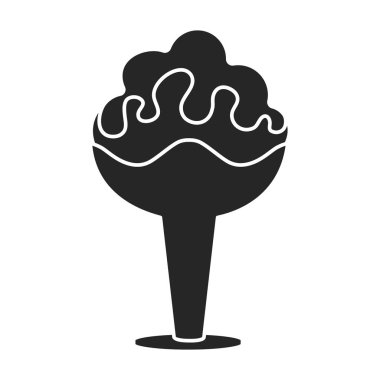 Dondurma vektör simgesi. Siyah vektör simgesi beyaz arka plandaki dondurmada izole edilmiş. .