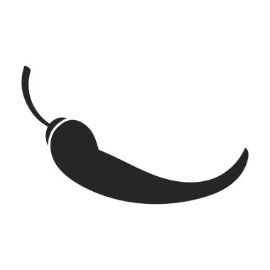 Pepper chili vektör simgesi. Siyah vektör simgesi beyaz arkaplan biberi üzerine izole edilmiş. .