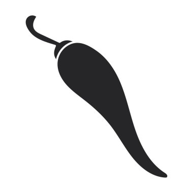 Pepper chili vektör simgesi. Siyah vektör simgesi beyaz arkaplan biberi üzerine izole edilmiş. .
