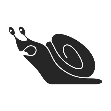 Salyangoz vektör simgesi. Siyah vektör simgesi beyaz arka plan salyangozunda izole edildi .