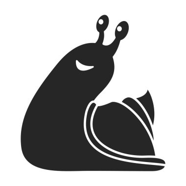 Salyangoz vektör simgesi. Siyah vektör simgesi beyaz arka plan salyangozunda izole edildi .