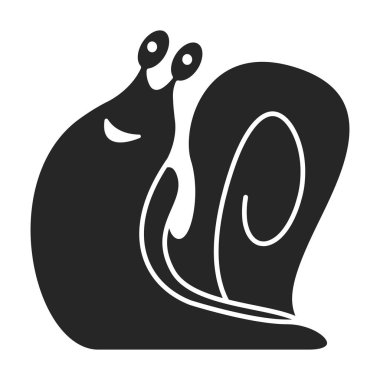 Salyangoz vektör simgesi. Siyah vektör simgesi beyaz arka plan salyangozunda izole edildi .