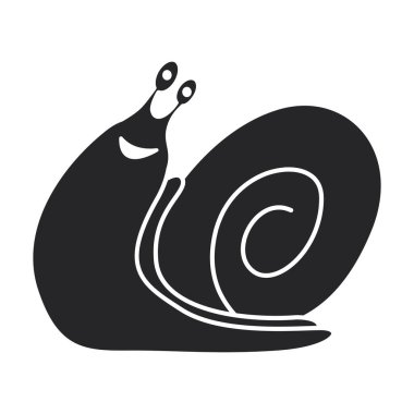 Salyangoz vektör simgesi. Siyah vektör simgesi beyaz arka plan salyangozunda izole edildi .