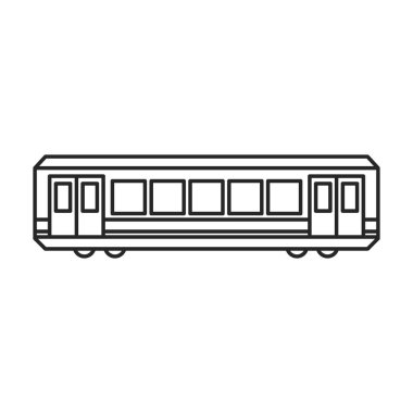 Metro treni vektör simgesi. Hat vektör simgesi beyaz arka plan metro treninde izole edildi..