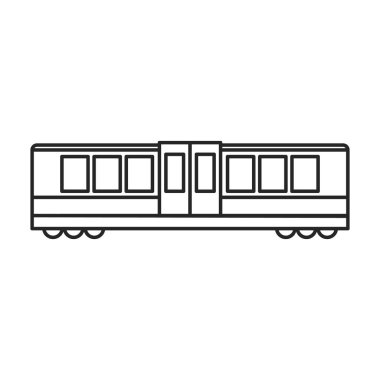 Metro vektör simgesi treni. Metronun beyaz arka plan treninde hat vektör simgesi izole edildi .