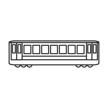 Metro vektör simgesi treni. Metronun beyaz arka plan treninde hat vektör simgesi izole edildi .