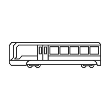 Metro treni vektör simgesi. Hat vektör simgesi beyaz arka plan metro treninde izole edildi..