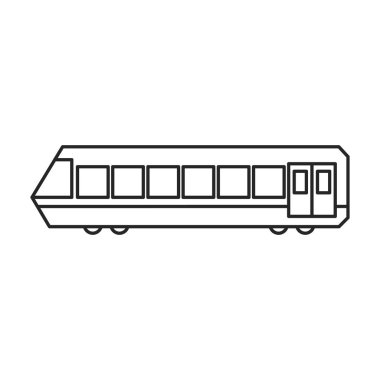 Metro vektör simgesi treni. Metronun beyaz arka plan treninde hat vektör simgesi izole edildi .