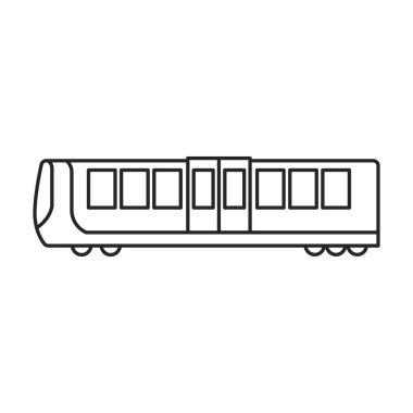Metro treni vektör simgesi. Hat vektör simgesi beyaz arka plan metro treninde izole edildi..