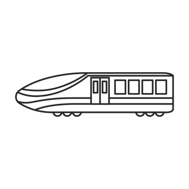 Metro treni vektör simgesi. Hat vektör simgesi beyaz arka plan metro treninde izole edildi..