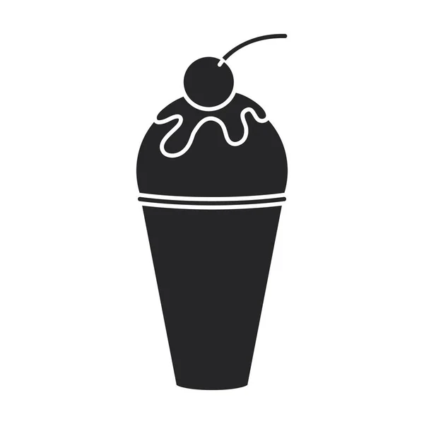 Zmrzlina v kuželové vektorové ikoně.Černá vektorová ikona izolované na bílém pozadí zmrzlina v kuželu. — Stockový vektor