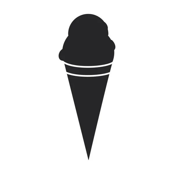 Sorvete em cone vetor ícone icon.Black vetor isolado no fundo branco sorvete em cone . — Vetor de Stock