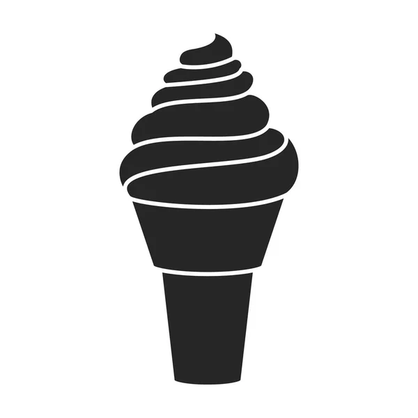 Sorvete em cone vetor ícone icon.Black vetor isolado no fundo branco sorvete em cone . — Vetor de Stock