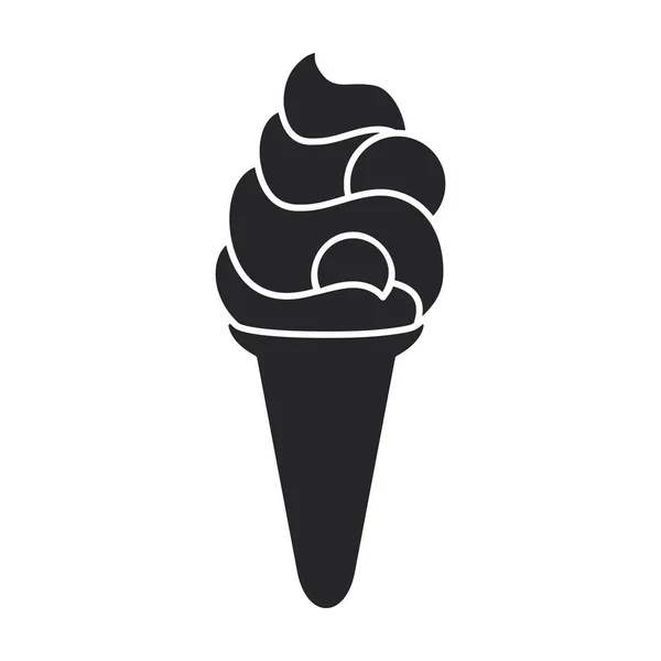 Ice cream in cone vector icon.Black vector icon isolated on white background ice cream in cone. — Stock Vector