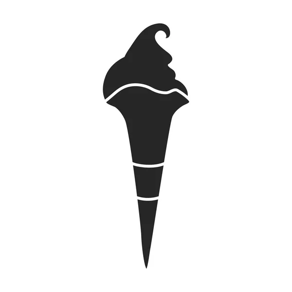 Sorvete em cone vetor ícone icon.Black vetor isolado no fundo branco sorvete em cone . — Vetor de Stock