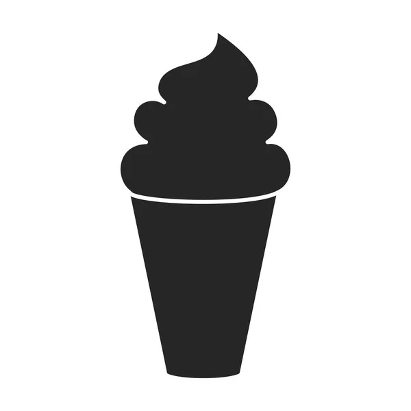 Sorvete em cone vetor ícone icon.Black vetor isolado no fundo branco sorvete em cone . — Vetor de Stock