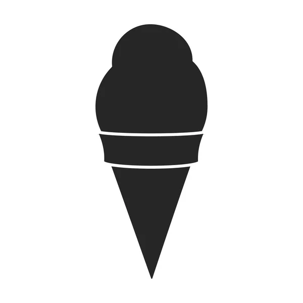 Sorvete em cone vetor ícone icon.Black vetor isolado no fundo branco sorvete em cone . — Vetor de Stock