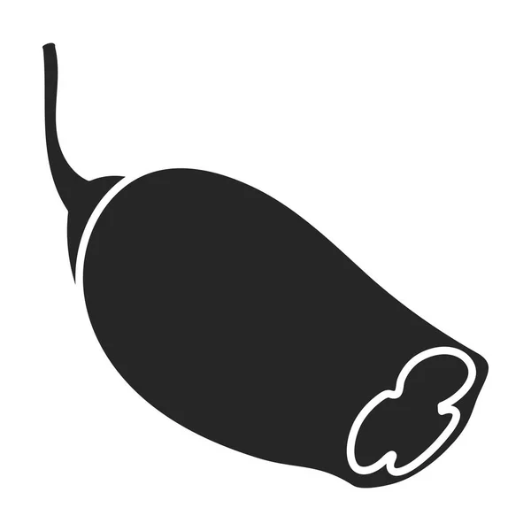 Icono de vector de chile de pimienta icon.Black aislado sobre fondo blanco pimienta chile  . — Vector de stock