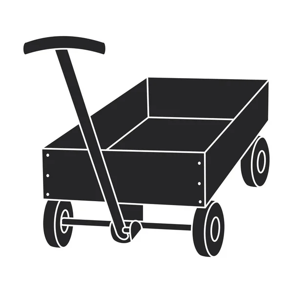 Wheelbarrow vector icon.Black icono del vector aislado en el fondo blanco carretilla  . — Vector de stock