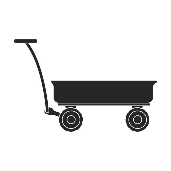 Garden cart vector icon.Black vector icon isolated on white background garden cart . — 스톡 벡터