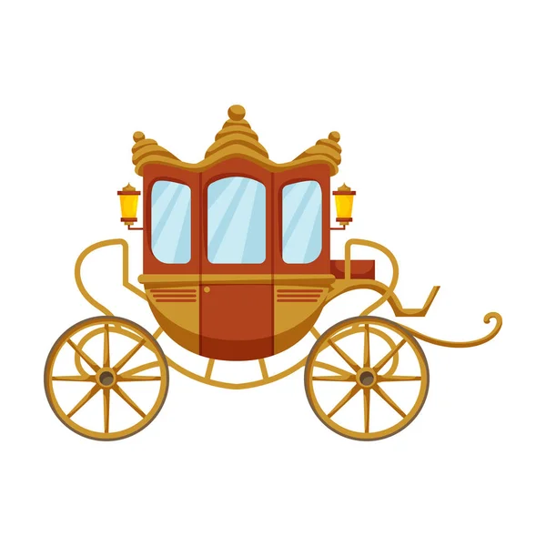 Retro brougham vector icon.Cartoon vector icoon retro brougham geïsoleerd op witte achtergrond. — Stockvector