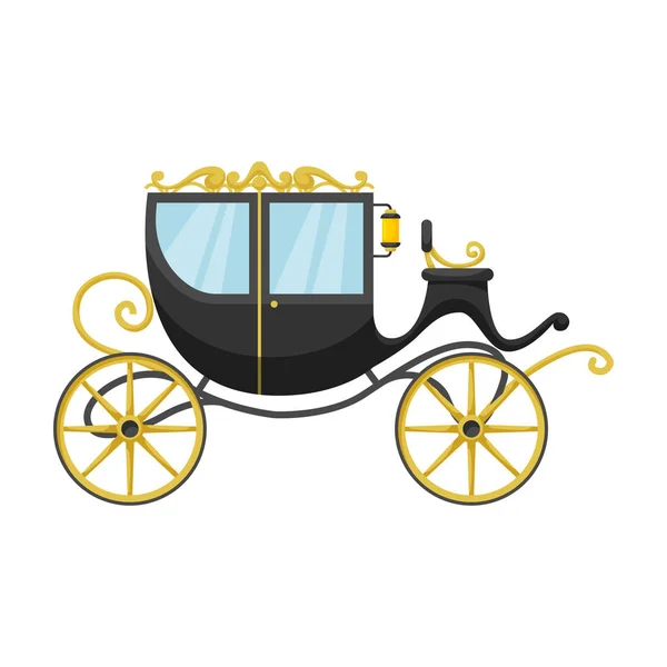 Vintage chariot vecteur icon.Cartoon vecteur icône vintage chariot isolé sur fond blanc  . — Image vectorielle