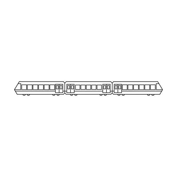 Train of metro vector icon.Line vector icon isolated on white background train of metro . — Stock Vector