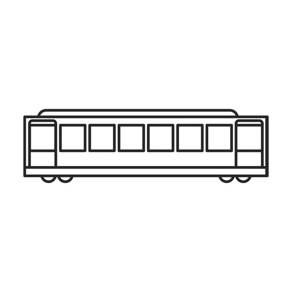 Trein van metro vector icon.Line vector pictogram geïsoleerd op witte achtergrond trein van metro . — Stockvector