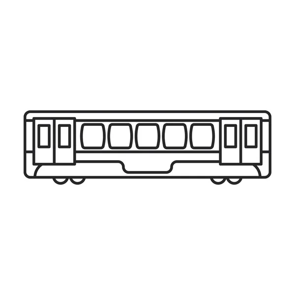 Trein van metro vector icon.Line vector pictogram geïsoleerd op witte achtergrond trein van metro . — Stockvector