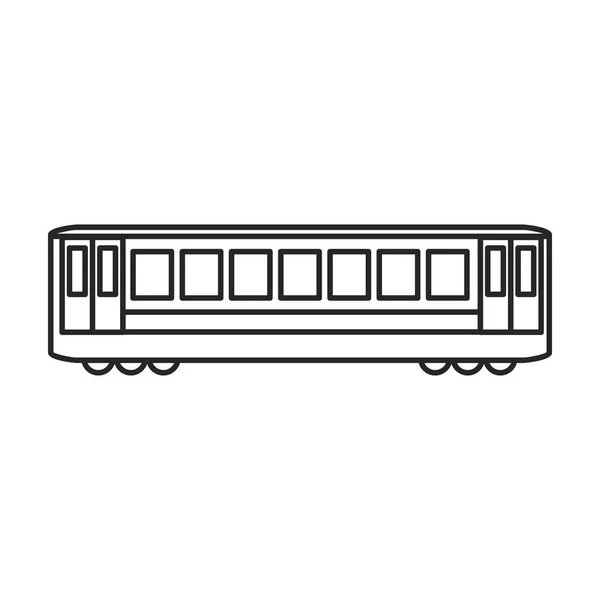 Tren de metro vector icon.Line icono vectorial aislado en el tren de fondo blanco de metro  . — Archivo Imágenes Vectoriales