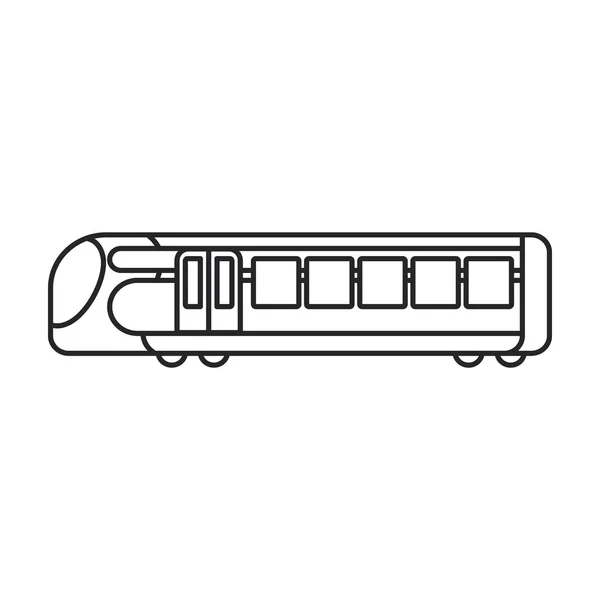 Subway train vector icon.Line vector icon isolated on white background subway train. — Stock Vector