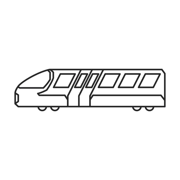Subway train vector icon.Line vector icon isolated on white background subway train. — Stock Vector