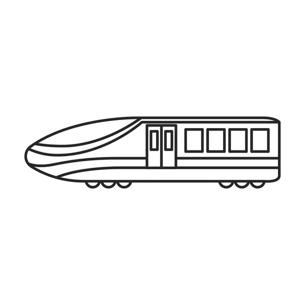 Metró vonat vektor ikon.Line vektor ikon elszigetelt fehér háttér metró vonat. — Stock Vector