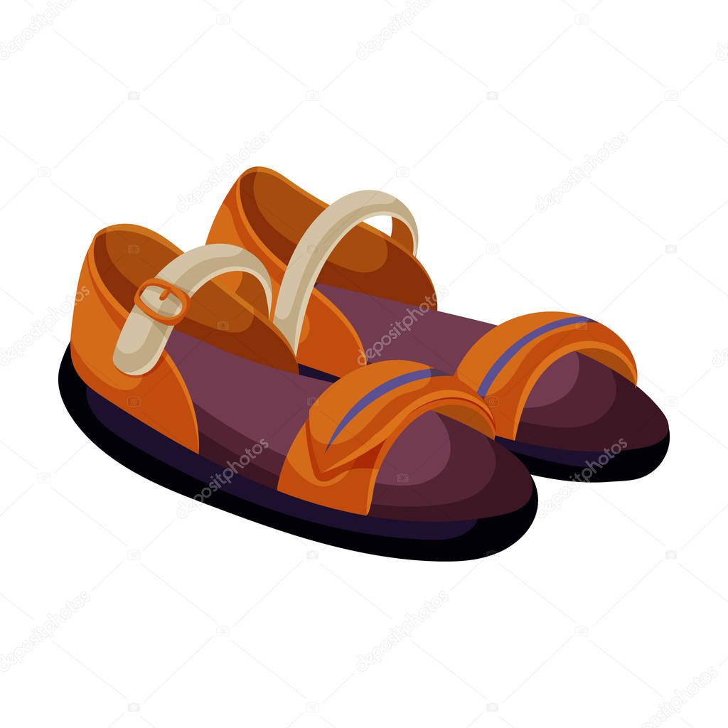 Summer sandal vector icon.Cartoon vector logo isolated on white background summer sandal .
