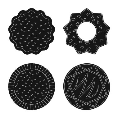 Bisküvi ve kek simge vektör Illustration. Bisküvi ve çikolata stok vektör çizim seti.