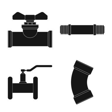 Boru ve tüp logo vektör tasarımı. Boru ve boru hattı vektör simgesini hissenin topluluğu.