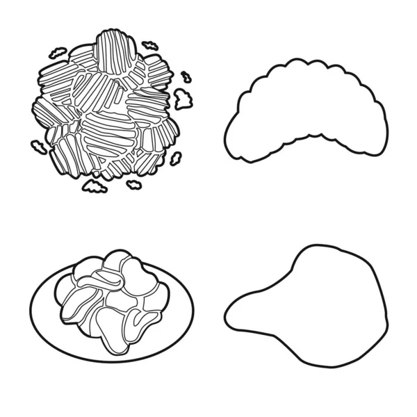 Διάνυσμα σχεδιασμό των τσιπ και τραγανή σύμβολο. Σύνολο τσιπ και εικονογράφηση διανυσμάτων αποθεμάτων τροφίμων. — Διανυσματικό Αρχείο
