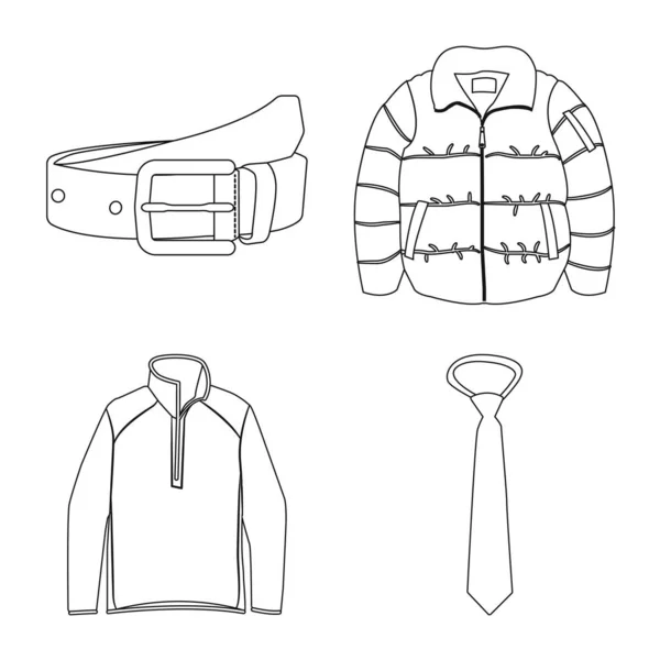 Vectorillustratie van mens en kleding teken. Collectie van mens en slijtage vector pictogram voor voorraad. — Stockvector