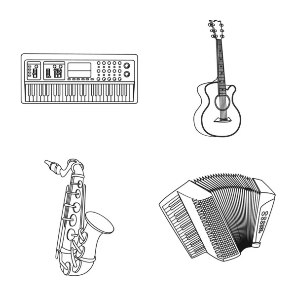 Vektor Illustration von Musik und Melodie Zeichen. Sammlung von Musik und Vektor-Illustrationen für Werkzeuge. — Stockvektor