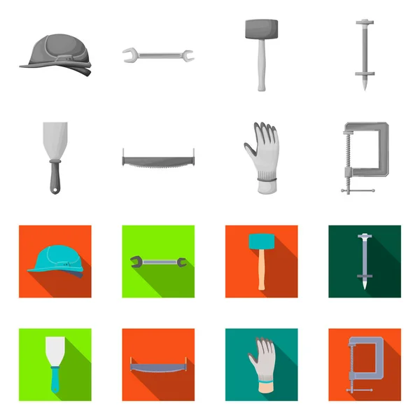 Illustration vectorielle de rénovation et icône du ménage. Ensemble de symbole de stock de rénovation et d'artisanat pour le web . — Image vectorielle