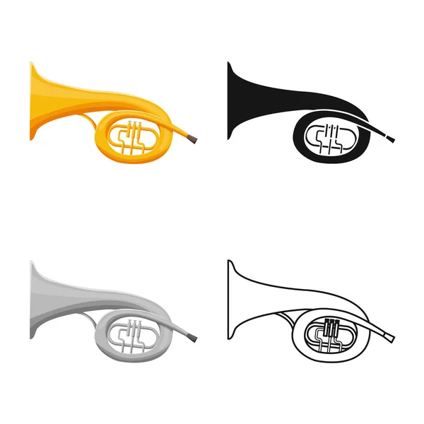 Ilustración vectorial del signo de corneta y trompeta. Elemento Web de la corneta y el viento icono de vector para stock . — Archivo Imágenes Vectoriales