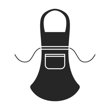 Mutfak önlüğü vektör simgesi. Siyah vektör simgesi beyaz arka plan mutfak önlüğü üzerinde izole edilmiş. .