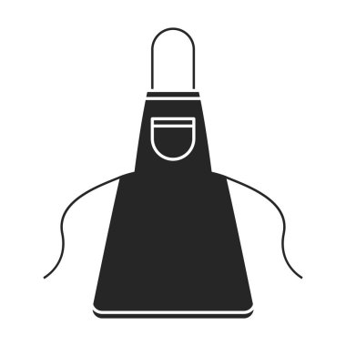Mutfak önlüğü vektör simgesi. Siyah vektör simgesi beyaz arka plan mutfak önlüğü üzerinde izole edilmiş. .
