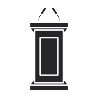 Tribün vektör simgesi. Siyah vektör simgesi beyaz arkaplan tribününde izole edildi .