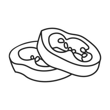 Biber vektör simgesi. Çizgi vektör simgesi beyaz arkaplan biberinde izole edildi .