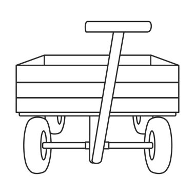 Bahçe arabası vektör simgesi. Beyaz arka plan bahçe arabasında izole edilmiş çizgi vektör simgesi. .