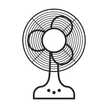 Fan vektör simgesi. Beyaz arkaplan vantilatöründe çizgi vektör simgesi izole edildi.