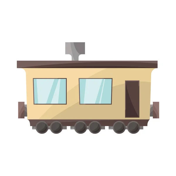 Isolated object of train and wagon sign. Graphic of train and old vector icon for stock. — Stock Vector