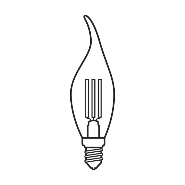 Ikona vektoru halogenové žárovky. Čárový vektor ikona izolované na bílém pozadí halogenové žárovky. — Stockový vektor